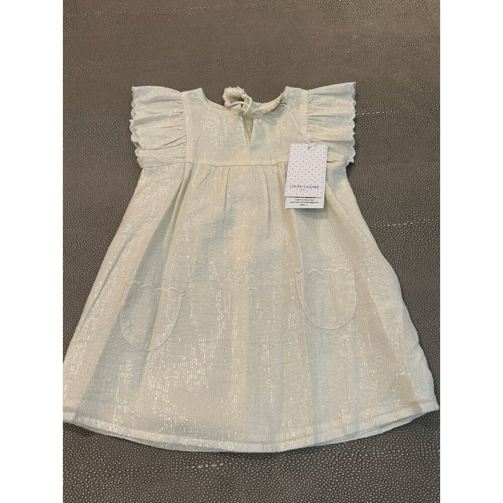 Louis Louis Annette Stripped Vanilla Dress 18M NWT $104 Retail